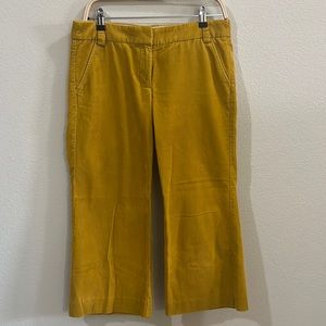 J Crew City Fit Women Corduroy Crop Mustard 4- Pocket Zip Fly Women Sz 6 Pants
